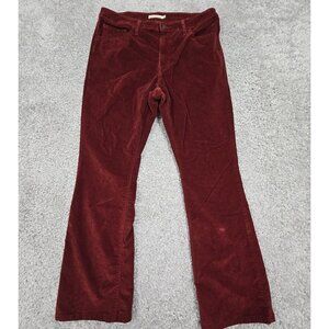 Levis 725 Pants Women 32 Red Corduroy Bootcut High‎ Rise Stretch Cowgirl Western